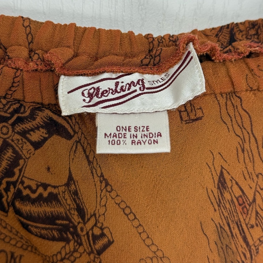 Vintage Western Americana Novelty USA Map Print Slip Skirt Size Medium 90s - Picture 6 of 7